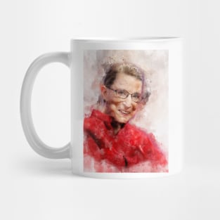 Ruth Bader Ginsburg Smiling Portrait Watercolor V Mug